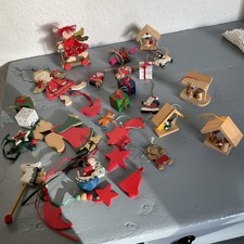 Weihnachtsschmuck, Erzgebirge ?, Baumschmuck, Vintage  24 Teilig Holz