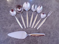 WMF Modell Palma / Capri mit Goldapplikation 8-teiliges Vorlegerset Cromargan