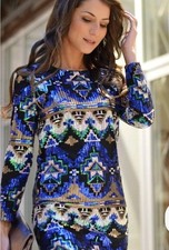 Pailetten Kleid Abendkleid Partykleid Damen Zara M blau Neu?