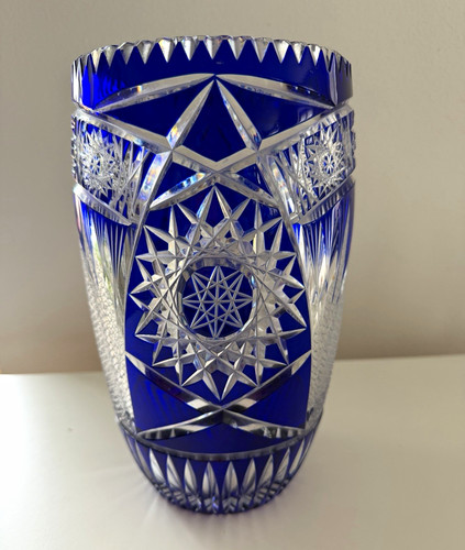Bleikristall vase blau - vase, /