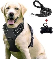 Hundegeschirr Set mit Brustgeschirr + Leine(1,5m) + Kotbeuteltasche/ Reflektor
