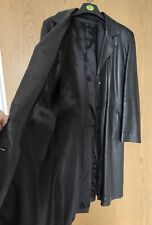 Mantel Jacke echt Leder lang Gothic Metal Rock Gr. S M 36 38 schwarz