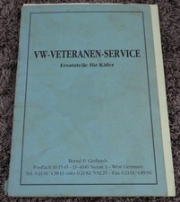 Ersatzteilkatalog VW Käfer, Ovali, Brezel, VW Veteranen Service von 1989