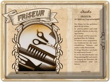 Blechschild 30x40 cm Friseur