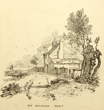 G. HARLEY (1791-1871), Wohnhäuser bei Dulwich in Kent,  1819, Lith. Romantik