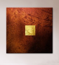 GOLD 24K Leinwand Bild Schwarz