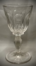 Antikes Glas Weinglas Adelskrone  ca. 1880 mit Gravur MS & Grafenkrone