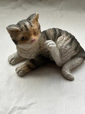 liegende, sich kratzende Katze