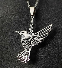 Kolibri Vogel Anhänger Edelstahl Halskette Damen Schmuck Silber KE124A