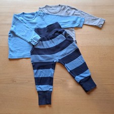 3er Set Jako-o Hose Langarmshirt Gr. 80/86 Blau Grau Jungen