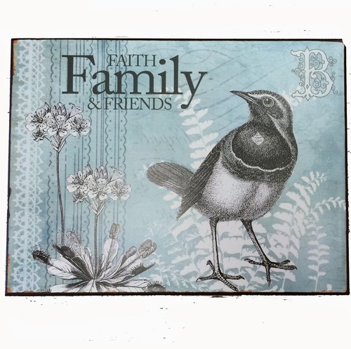 Blechschild faith family and - faith,
