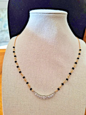 Mangalsutra CZ Kette Schwarz Indische Schmuck Saree Sari Boho Bollywood