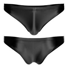 DE Herren Glänzendes Öl Bikini Slips Höschen Seide Unterwäsche Low Rise Bademode