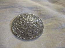 Tuch Clip Tuchhalter Brosche Magnet Strass groß rund 4,7 cm Silberfarben Stern