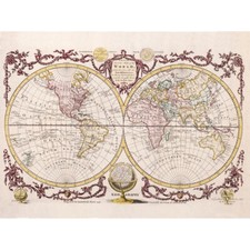 Weltkarte Vintage Kunstdruck