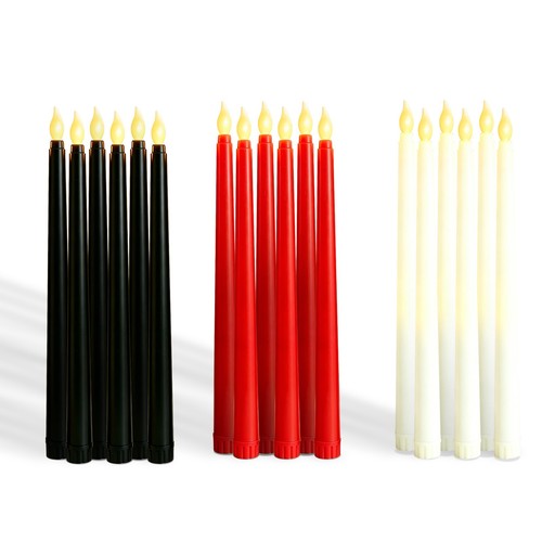 Led stabkerzen 28cm 6er set - stabkerzen,