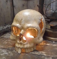 DEKO SCHÄDEL TOTENKOPF GUSSEISEN GOTHIC MITTELALTER HALLOWEEN HALLOWEENDEKO NEU