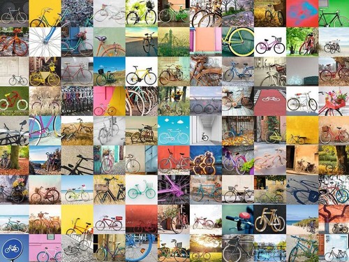 Puzzle fahrrad collage - puzzle, fahrrad-collage,