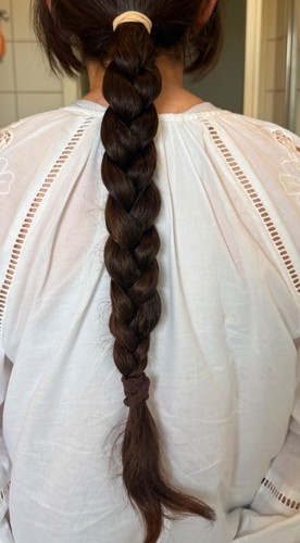 Echte haare zopf - zopf, 40cm