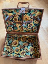 Picknickkorb sehr gut erhalten schöne sonnige Blumenmuster