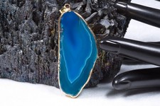 Edelstein Achat Anhänger Blau zwischen ca. 4cm-6cm ohne Halskette