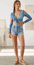 Damen Bluse Zum Binden Gr. XS