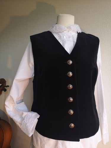 Alphorn velour samt weste - samt, gr