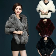 Damen Kunstpelz Schulterjacke