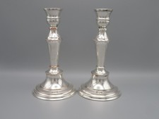 2 x Leuchter / Kerzenhalter - versilbert - 20 cm - England um 1960 - #1000