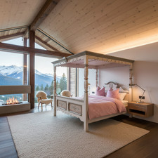 Voglauer Anno 1700 altweiß Himmelbett Bett Bauernbett Schlafzimmer Holzbett