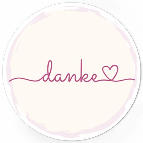 Danke aufkleber rund - danke,