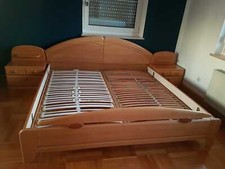 Bett mit Lattenrosten Erle Natur Teilmassiv / Front massiv 200/200 cm