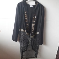 Lola Bianca Strickjacke Überwurf Jacke Kapuze Schwarz  Strasssteine Gr. 42 / L
