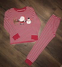 Next England Schlafanzug Pyjama 116 Mädchen Weihnachten Rot Gestreift