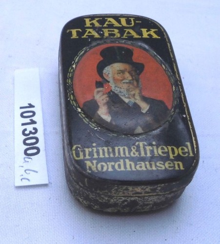 Alte kleine blechdose kautabak - blechdose,