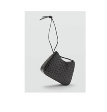 Mango lederhandtasche grau - mango-lederhandtasche, mit
