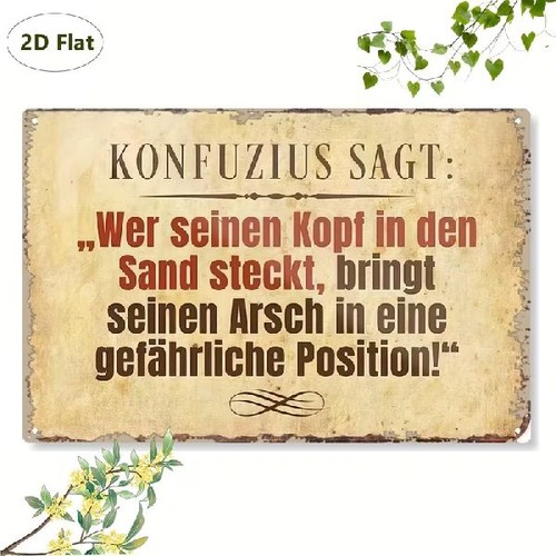 Blechschild kopf sand - in,