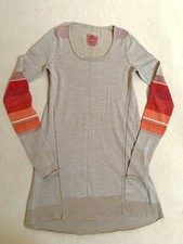 Girbaud leichtes Wollkleid 36 38 Lurex orange gold A Linie Wolle Kleid Glanz Top