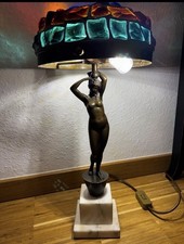 Bronze figur lampe - figur, tischlampe