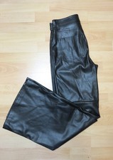 Damen Kunstleder-Jeans, wide