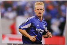 Postkarte FC Schalke 04 Mike Hanke Sturm Sammler Fan Edition Lizenzware