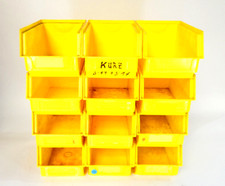 12 Stück Schäfer Lager-Fix 14/7-4 Stapelbox Kunststoff gelb | L234xB150xH122mm