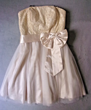 LAONA - ABENDKLEID PARTYKLEID - Gr. 36 - Spitze Schleife Tüll - Farbe Champagner