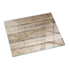 Ofenplatte Kaminglas Kaminofen Bodenplatte  Holzbrett im Arrangement 80 x 60 cm