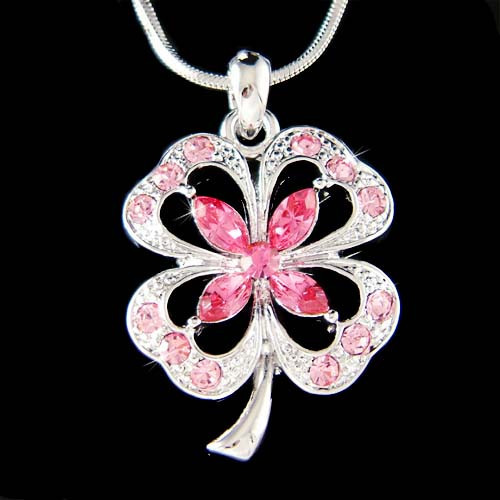 Pink kleeblatt mit - mit, swarovski