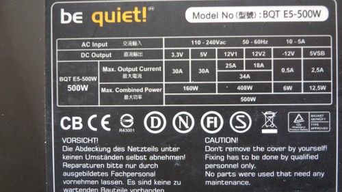 Quiet bqt 500w - be,