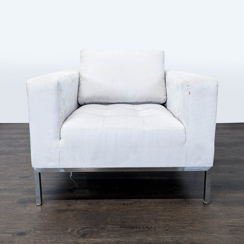Modern white lounge chair with - white,