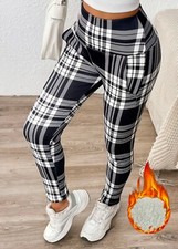 Thermofleece Leggings-Hose, Gr. L,Weiß/Schwarz