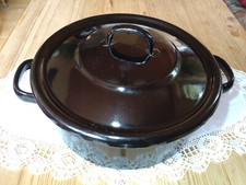Alter Eisentopf Emaille Topf Schwarz Schmortopf Bratentopf 24 cm