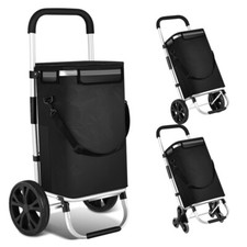 Einkaufstrolley klappbar Haupttasche+Seitentasche Trolley Räder Einkaufswagen